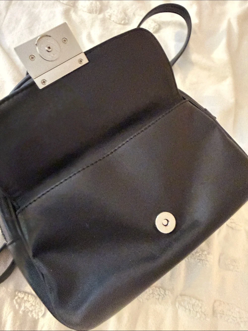 GUESS Black Quilted Mini Backpack with Silver-Tone Lock